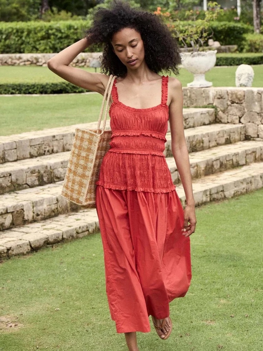Doen Marianne Dress Red poplin